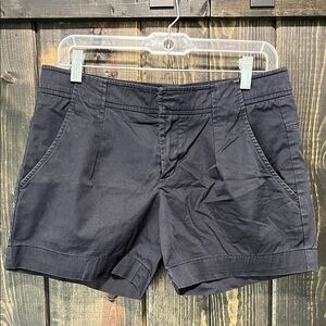 Vince Shorts 6 Black Flat Front Dressy Casual Pockets Clip Button Basic‎ Neutral